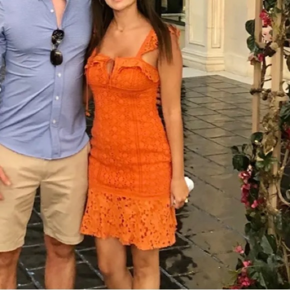 Free People Dresses & Skirts - Free People Vibrant Orange Lace Top